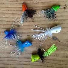 Double Barrel Bass Bug Popper (Yellow, 8)